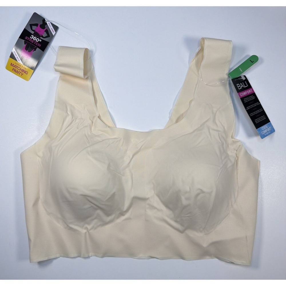 NWT Bali Wirefree Comfort Bra Light Beige L DF3491